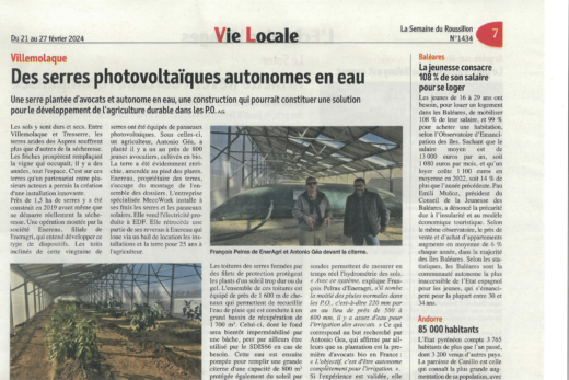 Lancement des serres photovoltaïques autonomes en eau à Villemolaque